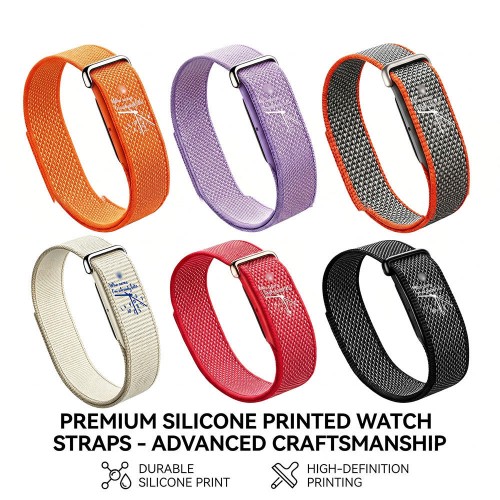 Custom Silicone Printed Clock Pattern Nylon Watch Band for Google Fitbit Air（ NLB-840）