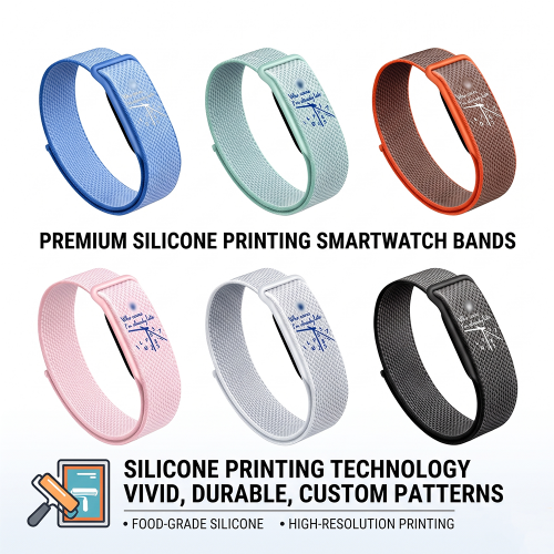 Custom Silicone Printed Clock Pattern Nylon Watch Bands for Google Fitbit Air （NLB-841）