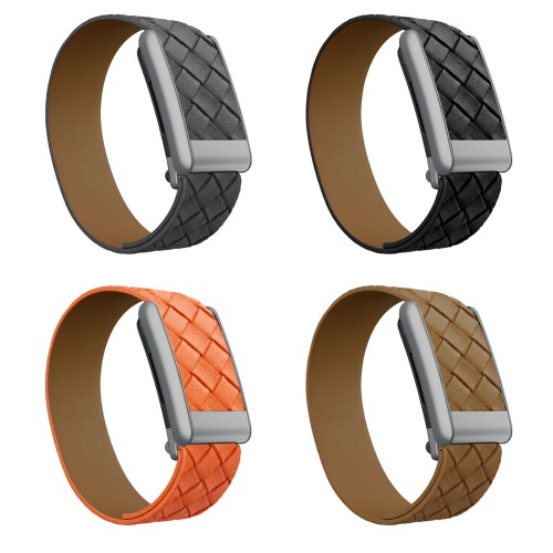 Woven Pattern Genuine Leather Watch Band for Whoop 5.0 MG （ZPB-916）
