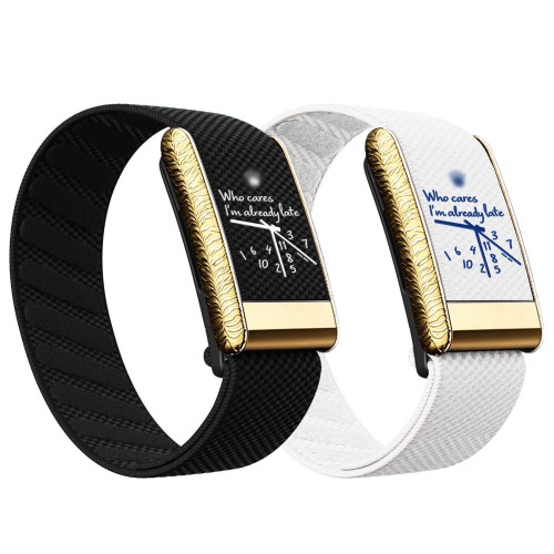 Silicone Printed Clock Pattern Luxe Nylon Watch Bands forWhoop 5.0 Band （NLB-926）